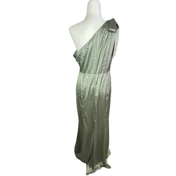 Area Stars One Shoulder Bow Tie Satin Maxi Dress - Picture 3 of 8